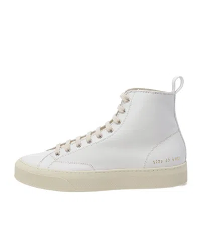 Common Projects Logo Logo High-top Skate Shoes In White