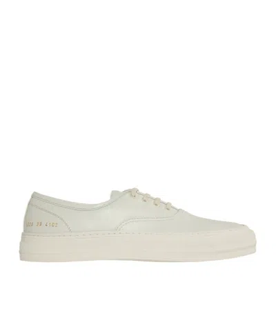 Common Projects Logo-print Leather Sneakers In White