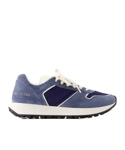 Common Projects Logo Sneakers In Blue
