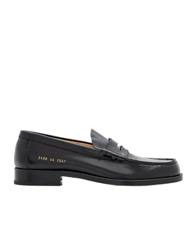 Common Projects Logo Stamp Loafers In Black