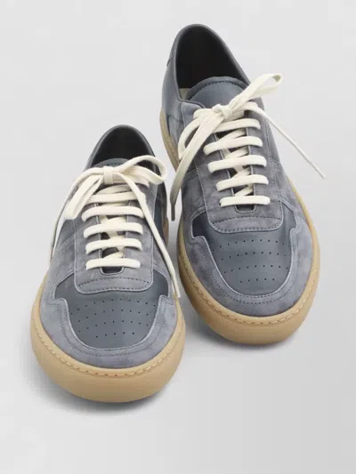 Common Projects Low Top Leather Suede Basketball Sneakers In Blue