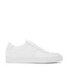 Common Projects Bball Low Bumpy Leather Sneakers In White