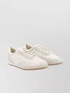 Common Projects Minimal Runner Suede-trimmed Leather Sneakers
