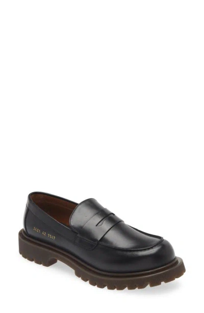 Common Projects Lug Sole Penny Loafer In Black