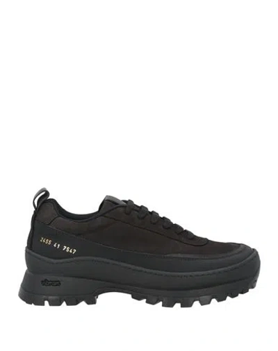 Common Projects Man Ankle Boots Black Size 8 Leather, Textile Fibers