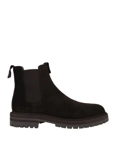 Common Projects Man Ankle Boots Dark Brown Size 9 Leather