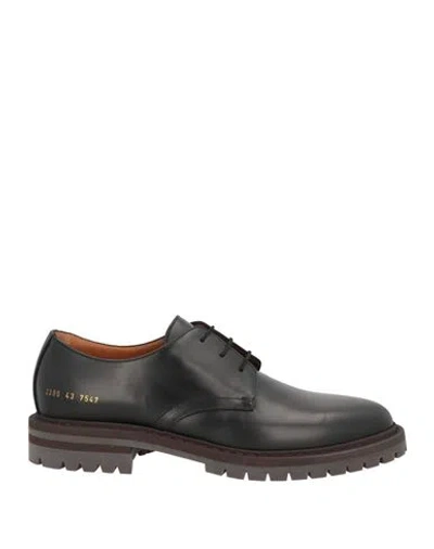 Common Projects Man Lace-up Shoes Black Size 10 Leather
