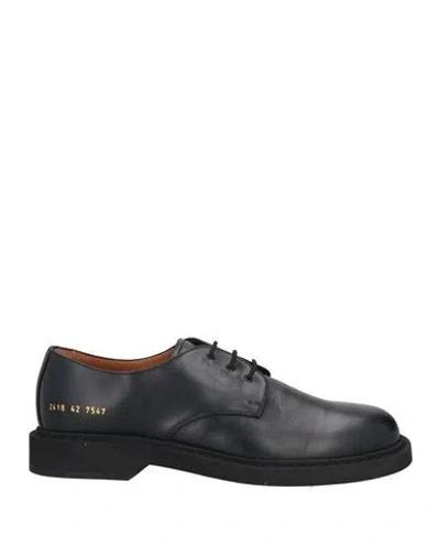 Common Projects Man Lace-up Shoes Black Size 9 Leather