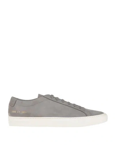 Common Projects Man Sneakers Grey Size 9 Soft Leather In Gray