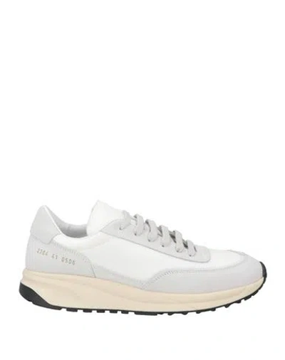 Common Projects Man Sneakers Light Grey Size 7 Leather, Textile Fibers