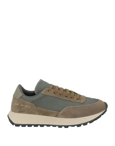 Common Projects Man Sneakers Military Green Size 9 Leather, Textile Fibers