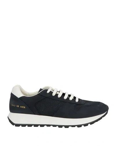 Common Projects Man Sneakers Navy Size 13 Leather In Blue