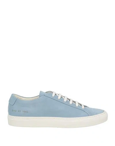 Common Projects Man Sneakers Sky Blue Size 7 Leather In Blue