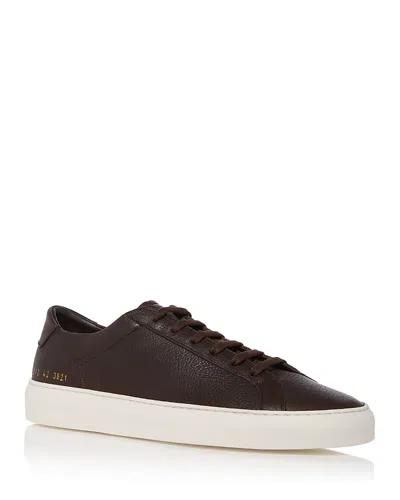 Common Projects Men's Achilles Leather Sneakers In Brown