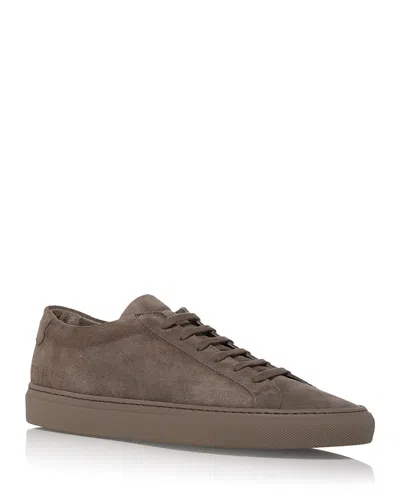 Common Projects Men's Achilles Premium Suede Sneakers In Brown