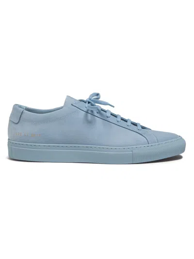 Common Projects Men's Achilles Waxed Suede Sneakers In Blue