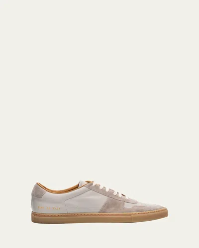 Common Projects Men's Bball Duo Leather And Suede Low-top Sneakers In Grey