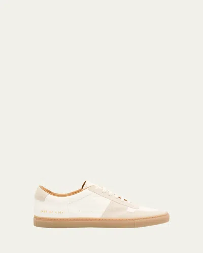 Common Projects Men's Bball Duo Leather And Suede Low-top Sneakers In Off White