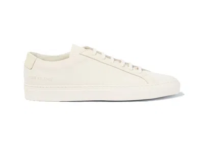 Pre-owned Common Projects Men's  Common Project Original Achilles Off Leather Canvas Sneakers In Off White