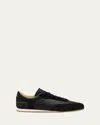 Common Projects Men's Leather And Suede Runner Sneakers In Black
