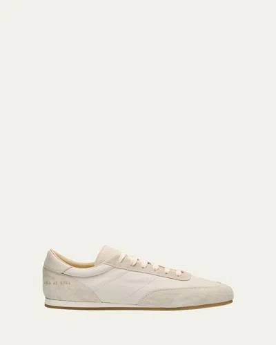 Common Projects Men's Leather And Suede Runner Sneakers In White