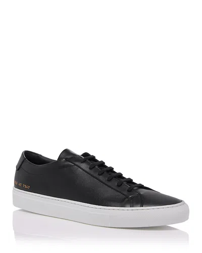 Common Projects Men's Original Achilles Low Top White Sole 1658 Sneakers In Black