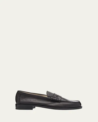 Common Projects Men's Soft Leather Penny Loafers In Black