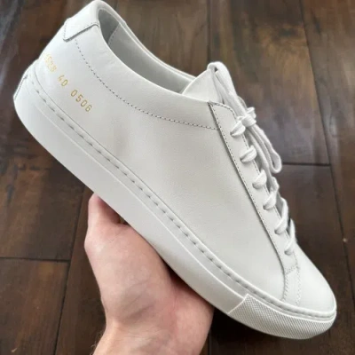 Pre-owned Common Projects Men's White Achilles 40 Low-top Sneakers Shoes 100% Authentic