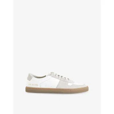Common Projects Mens Bball Duo Leather And Suede Trainers Off White