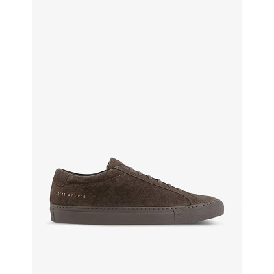 Common Projects Mens Clay Suede Achilles Low Number-print Suede Low-top Trainers