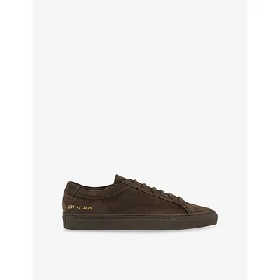 Common Projects Mens Moka Nubuck Achilles Branded Suede Low-top Trainers Eur 45 / 11 Uk In Brown