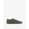 Common Projects Mens Olive Achilles Premium Suede Low-top Trainers Eur 45 / 11 Uk In Green