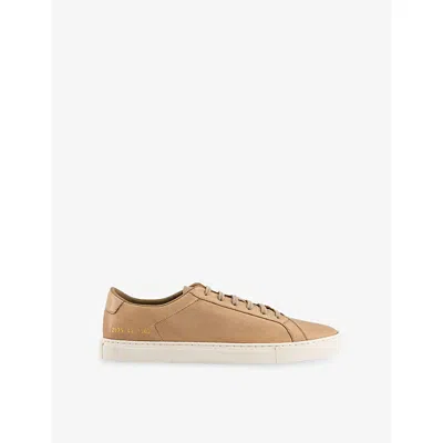 Common Projects Mens Tan Leather Achilles Premium Suede Trainers In Brown