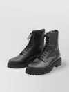 Common Projects Military Style Leather Combat Boots In Black