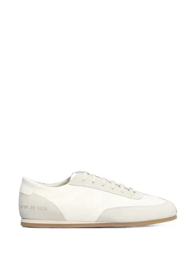 Common Projects Minimal Runner Suede-panelled Sneakers In White