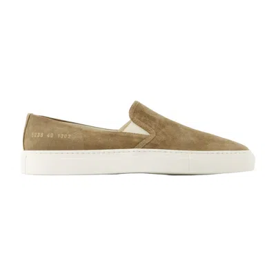 Common Projects Minimal Slip On Sneakers -  - Leather - Beige In Brown