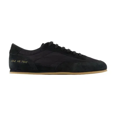Common Projects Minimal Runner In Nylon And Suede In Black