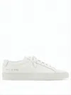 Common Projects Minimalist White Leather Sneakers With Embossed Detail In White