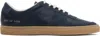 Common Projects Navy Bball Duo Slim Sneakers In 4928 Navy