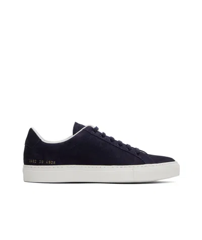 Common Projects Navy Retro Suede Sneakers In Black