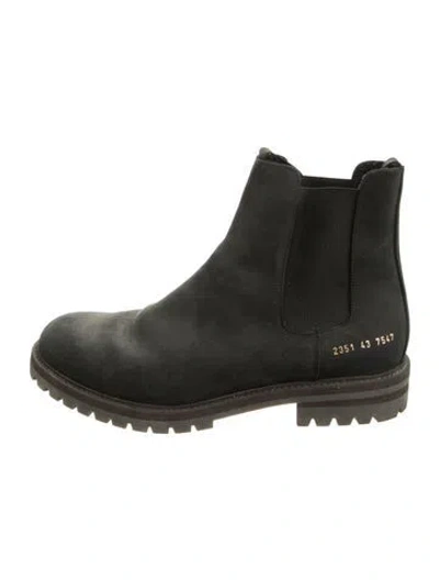 Pre-owned Common Projects Nubuck Chelsea Boots In Green