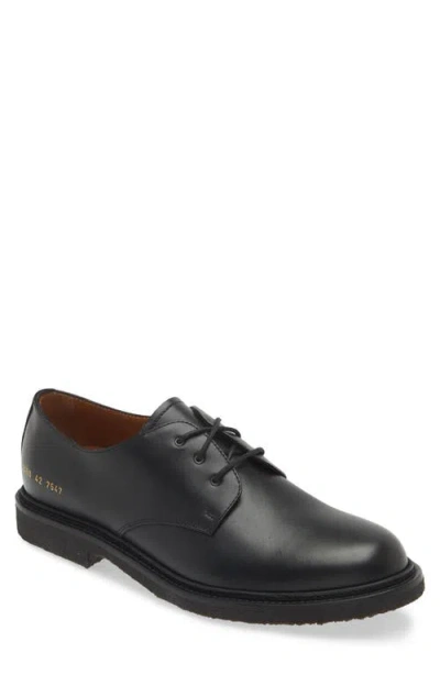 Common Projects Officer's Plain Toe Derby In Black