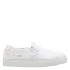 COMMON PROJECTS OPEN BOX - COMMON PROJECTS KIDS WHITE LEATHER SLIP ON SNEAKERS