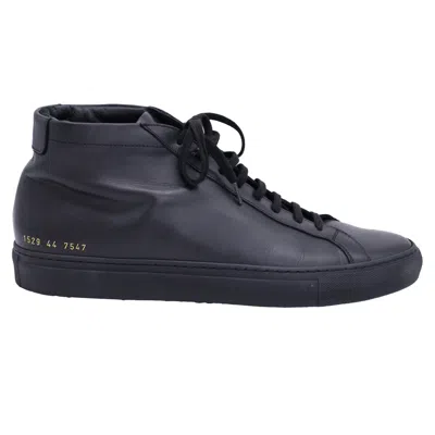 Common Projects Black Achilles Mid Sneakers In 7547 Black *