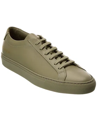 Common Projects Original Achilles Low Leather Sneaker In Green