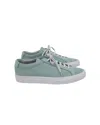 Common Projects Original Achilles Low Perforated Sneakers In Teal Calfskin Leather In Green