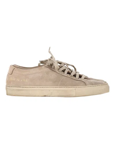 Common Projects Original Achilles Low Sneakers In Beige Suede