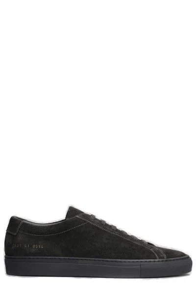 Common Projects Gray Original Achilles Suede Sneakers In Green