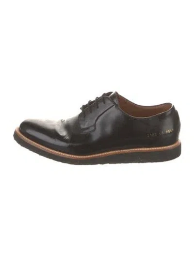Pre-owned Common Projects Patent Leather Derby Shoes In Black