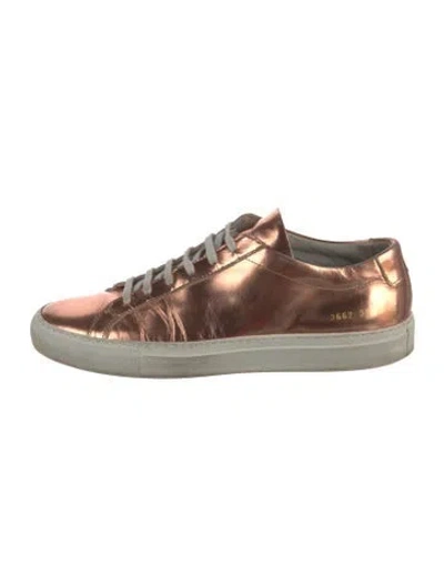 Pre-owned Common Projects Patent Leather Sneakers In Metallic/neutrals